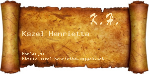 Kszel Henrietta névjegykártya